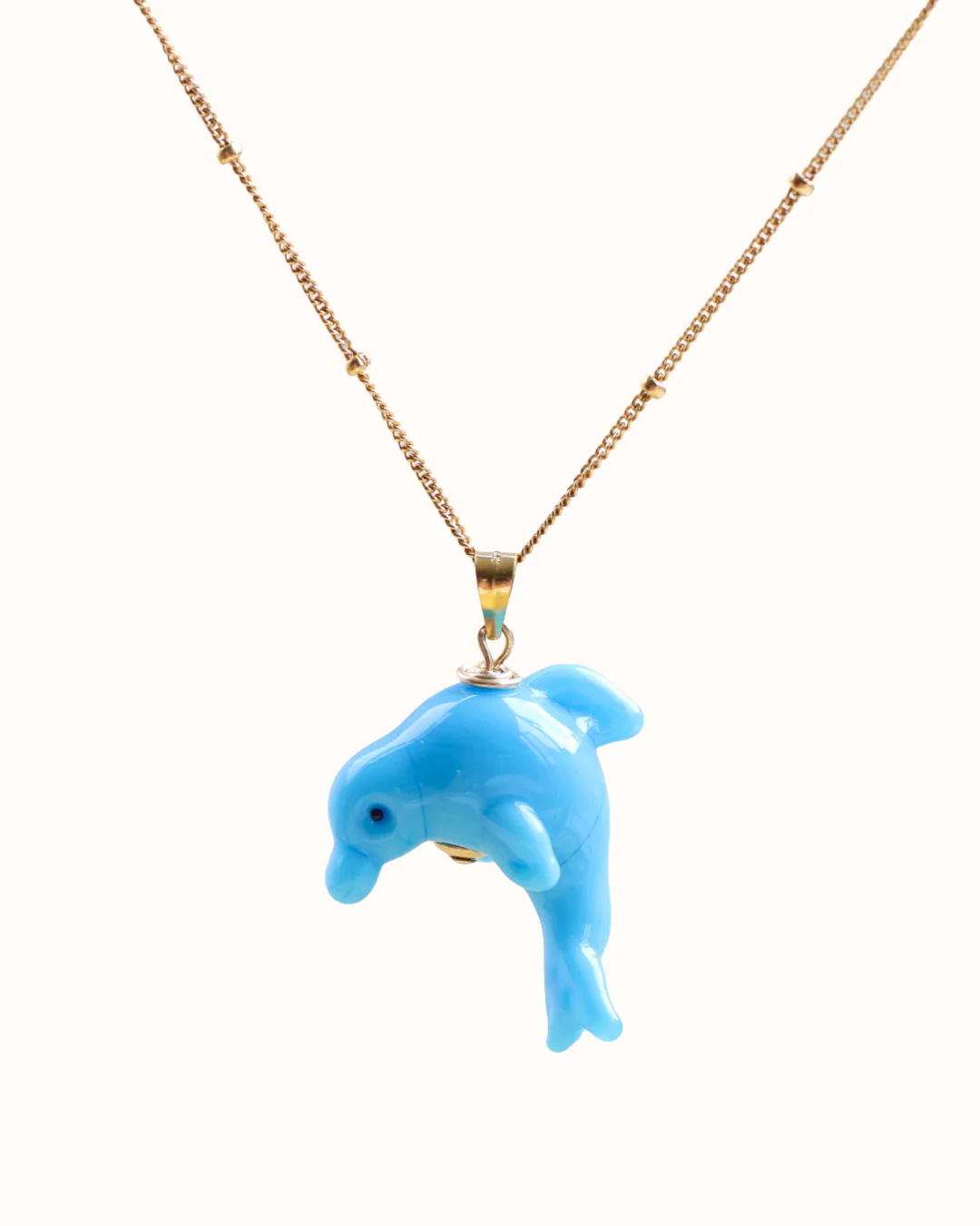 Opaque Dolphin Charm Necklace