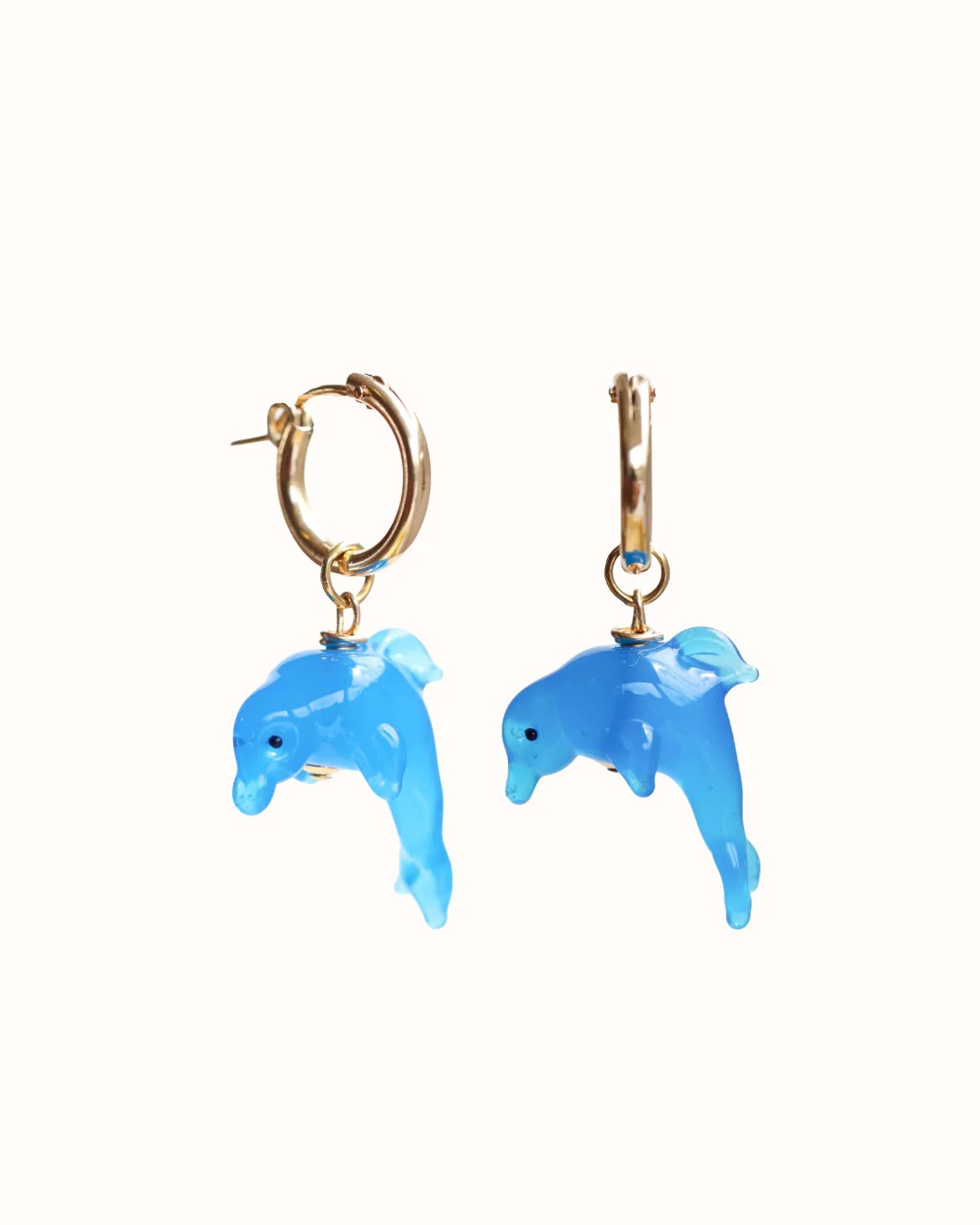 Transparent Blue Dolphin Earrings - Image 2