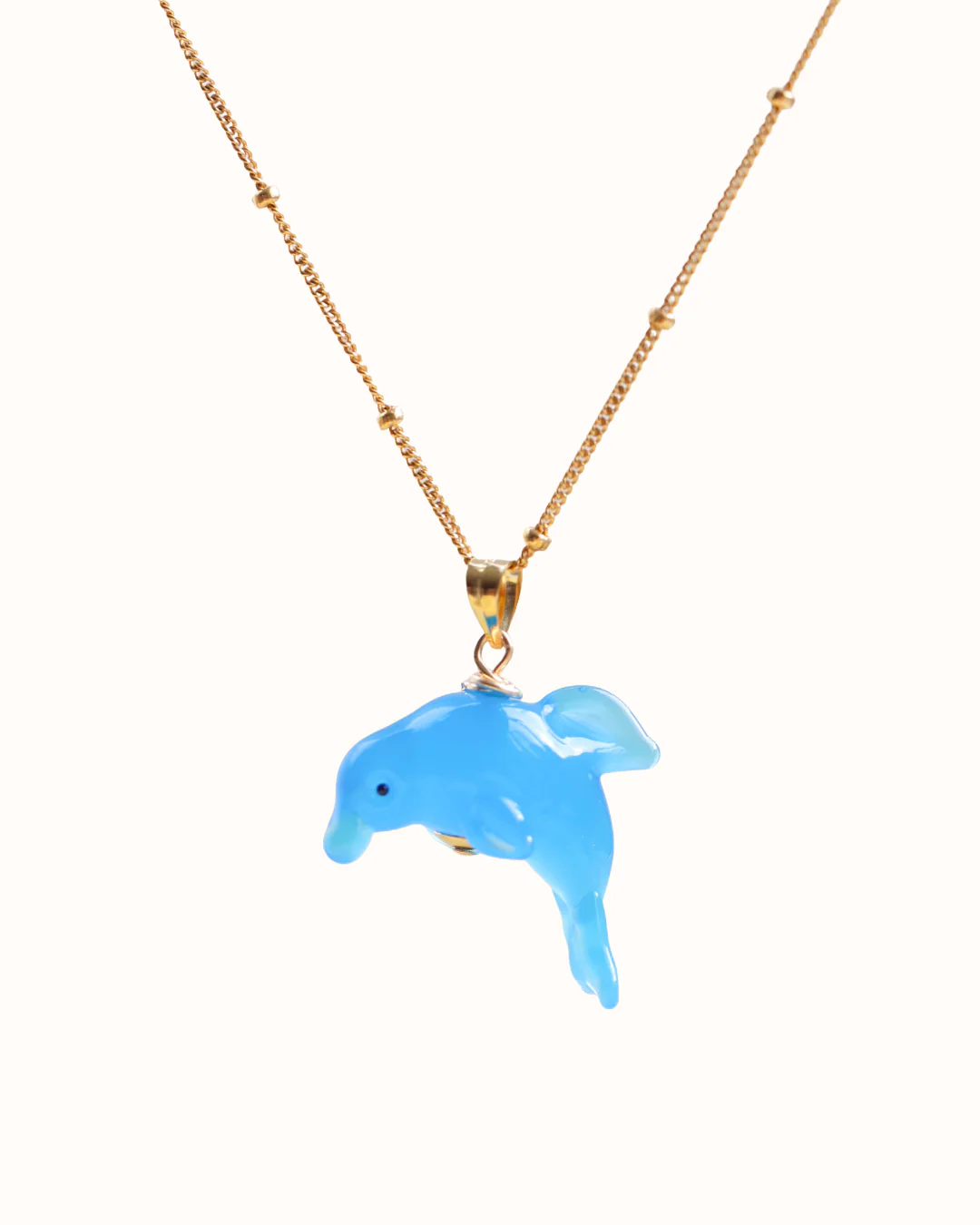 Transparent Dolphin Charm Necklace